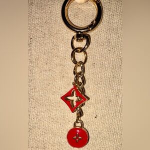 UP CYCLED LV Gold and Red Keychain